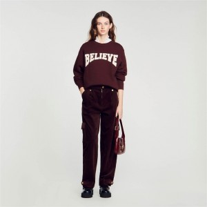 Sandro Believe sweatshirt Bordeaux | SN-SDO64494