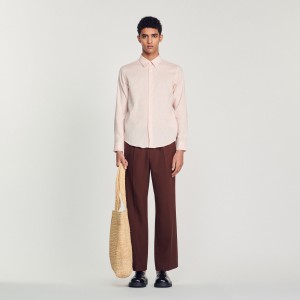 Sandro Classic shirt Light Pink | SN-SDO65072