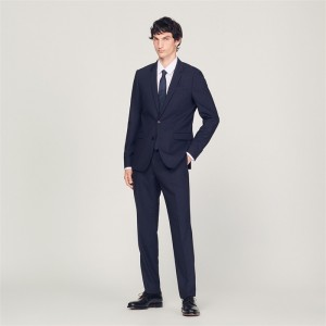 Sandro Classic wool suit jacket Navy Blue | SN-SDO65226