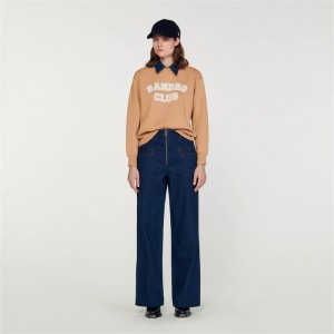 Sandro Club sweatshirt Camel | SN-SDO64501