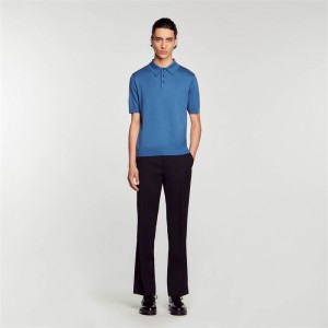 Sandro Cotton polo shirt Blue | SN-SDO65091