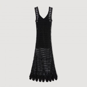 Sandro Crochet dress Black | SN-SDO64190