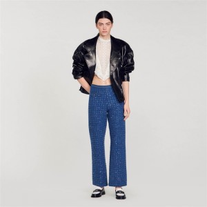 Sandro Decorative knit trousers Blue | SN-SDO64806