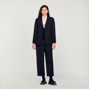 Sandro Double-breasted blazer Black | SN-SDO64470