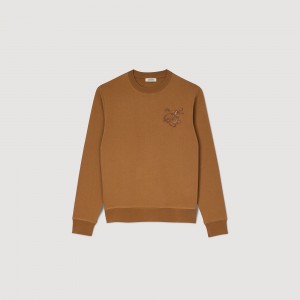 Sandro Dragon sweatshirt Camel | SN-SDO65287