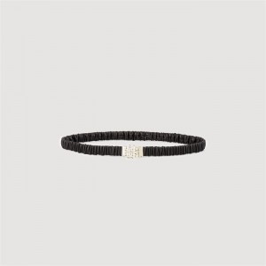 Sandro Elasticated leather belt Black | SN-SDO64981