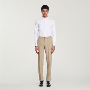 Sandro Fitted stretch cotton shirt White | SN-SDO65053