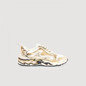 Sandro Flame sneakers Champagne | SN-SDO64957