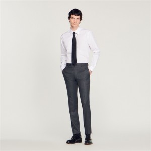 Sandro Flannel suit pants Charcoal Grey | SN-SDO65215