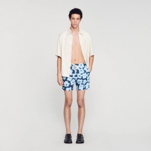 Sandro Floral swim shorts Blue | SN-SDO65369