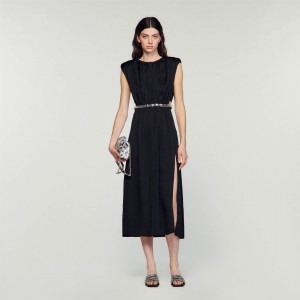 Sandro Jewelry-style maxi dress Black | SN-SDO64211