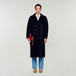 Sandro Lapel collar coat Black | SN-SDO64522