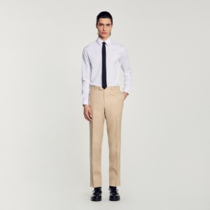 Sandro Linen trousers Beige | SN-SDO65246