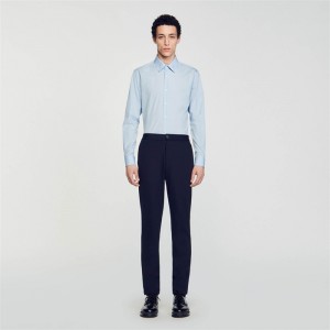 Sandro Long-sleeved shirt Sky Blue | SN-SDO65082