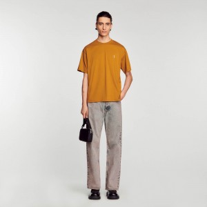 Sandro Oversized T-shirt Bronze | SN-SDO65106