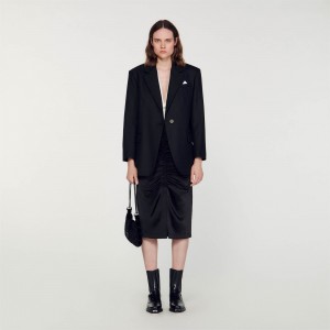 Sandro Oversized blazer Black / Grey | SN-SDO64456