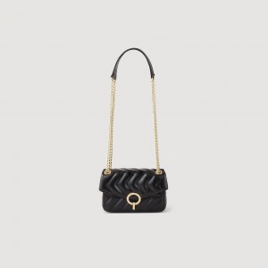 Sandro Plain leather Yza Mini Bag Black | SN-SDO64862