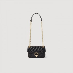 Sandro Plain leather Yza Mini Bag Black | SN-SDO64889