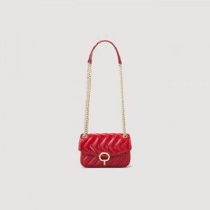 Sandro Plain leather Yza Mini Bag Red | SN-SDO64850