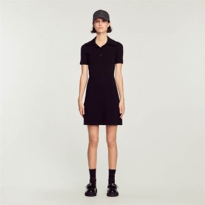 Sandro Ribbed knit dress Black | SN-SDO64199