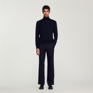 Sandro Roll neck wool sweater Black | SN-SDO65285