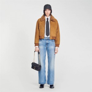 Sandro Shearling bomber Camel | SN-SDO64512