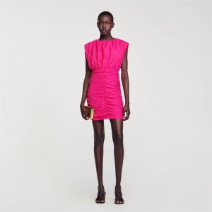 Sandro Short draped dress Fushia | SN-SDO64262