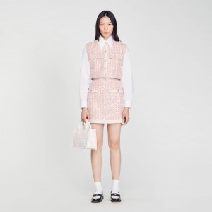 Sandro Short tweed skirt Pink | SN-SDO64732