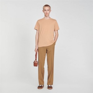 Sandro Short-sleeved T-shirt Brown | SN-SDO65129