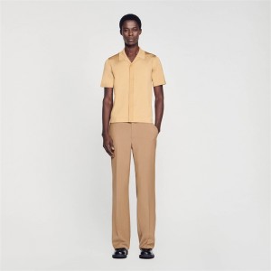 Sandro Short-sleeved shirt Champagne | SN-SDO65138