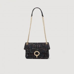 Sandro Small tweed YZA bag Blanc / Blue | SN-SDO64861