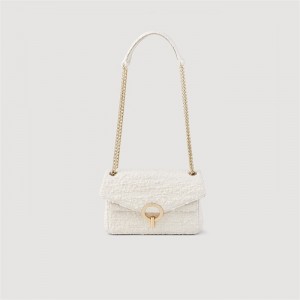 Sandro Small tweed YZA bag Ecru | SN-SDO64854