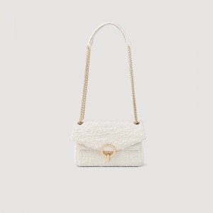 Sandro Small tweed YZA bag Ecru | SN-SDO64885