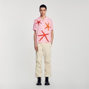 Sandro Starfish printed shirt Pink | SN-SDO65040