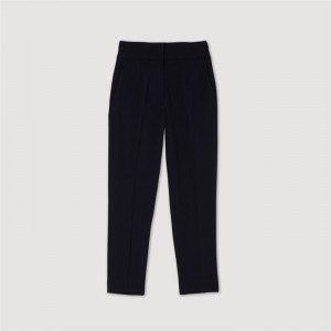 Sandro Straight-leg pants Navy Blue | SN-SDO64749