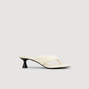 Sandro Toe-post mules Ecru | SN-SDO64941