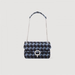 Sandro Tweed YZA bag Blue / Black | SN-SDO64846