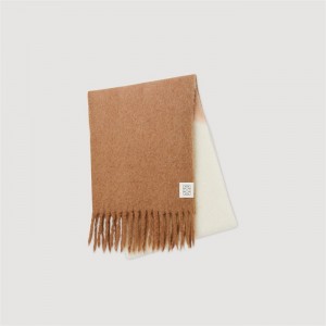 Sandro Two-tone scarf Beige | SN-SDO65450