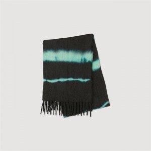 Sandro Two-tone scarf Emeuraude Green | SN-SDO65013