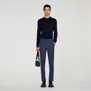 Sandro Virgin wool pants Bluish Grey | SN-SDO65207