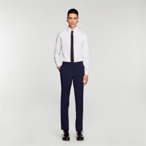 Sandro Virgin wool suit trousers Navy Blue | SN-SDO65229