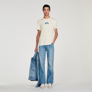 Sandro WRANGLER T-shirt Cream | SN-SDO65111