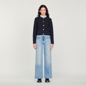 Sandro Wide-leg jeans Blue Jean | SN-SDO64831