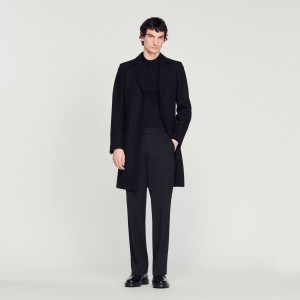 Sandro Wool and cashmere coat Black | SN-SDO65192