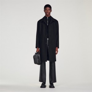 Sandro Wool and cashmere coat Black | SN-SDO65188