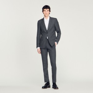 Sandro Wool suit jacket Mocked Grey | SN-SDO65221