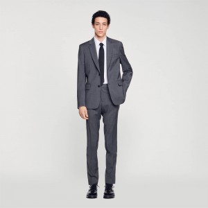 Sandro Wool suit jacket Mocked Grey | SN-SDO65248