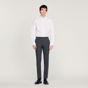 Sandro Wool suit pants Mocked Grey | SN-SDO65222