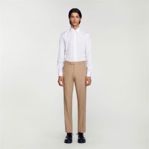 Sandro Wool suit trousers Beige | SN-SDO65220