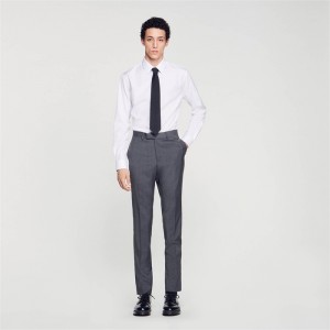 Sandro Wool suit trousers Mocked Grey | SN-SDO65375